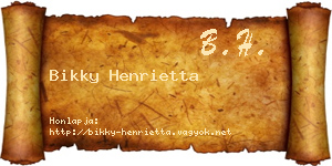 Bikky Henrietta névjegykártya